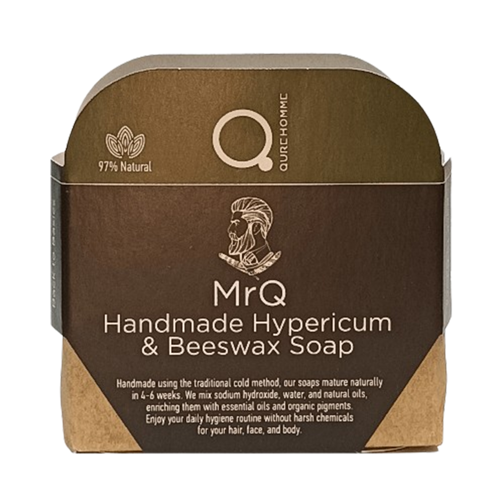 MrQ Handmade Soap Hypericum Beeswax 90 110g Χειροποίητο Σαπούνι με Υπερικό και Μελισσοκέρι 1 01