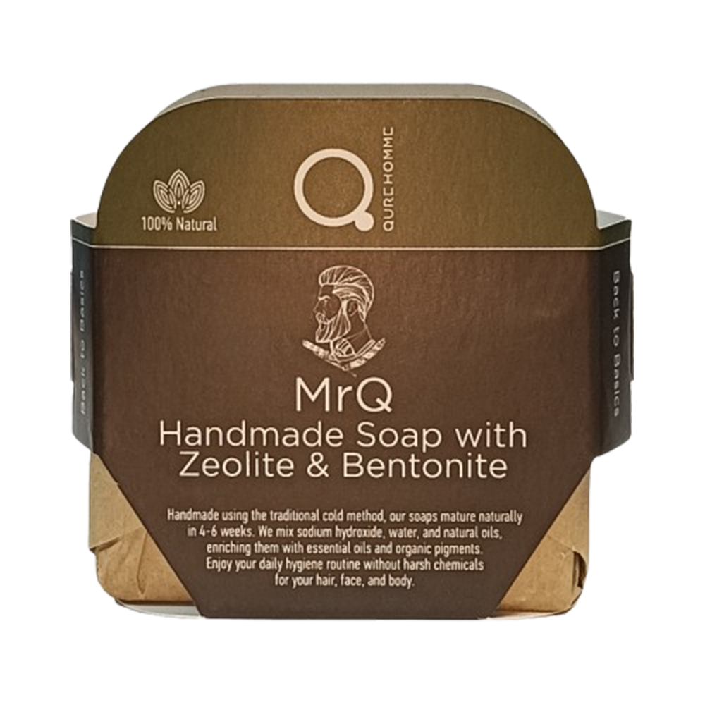 MrQ Handmade Soap with Zeolite and Bentonite 90 110g Χειροποίητο Σαπούνι με Ζεόλιθο και Μπετονίτη 1 01